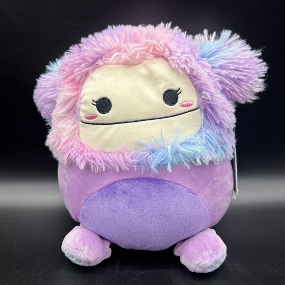 Jazwares Squishmallows 8" Eden Purple Bigfoot Valentine Heart Belly Yeti Plush - Picture 1 of 11